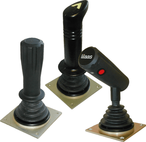 The picture shows three joysticks